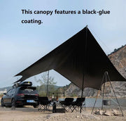 Camping Black-Glue Coating Canopy – Portable Beach & Outdoor Sun Shelter LCF10113 by ECOTREK