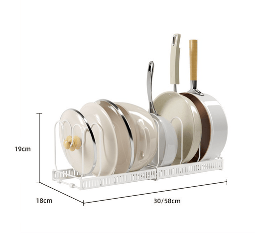 dealonline.co.nz dealonline.co.nz Adjustable Pot Lid Organizer Dividers Rack 7 Grid-White Adjustable Pot Lid Organizer Dividers Rack 7 Grid-White