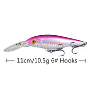 10 Pack Fishing Lures Hard Baits, 3D Eyes Minnow Fishing Lures 11cm 10.5g by dealonline.co.nz
