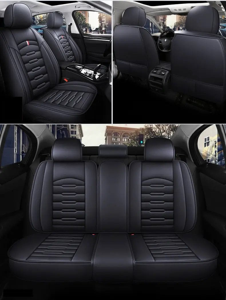Car Seat Cover Faux Leather Cushion 5 Seater Full Set Front Rear Premium Quality by dealonline.co.nz