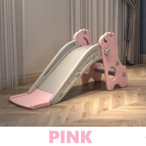 Kids Slide with Basket PINK by dealonline.co.nz
