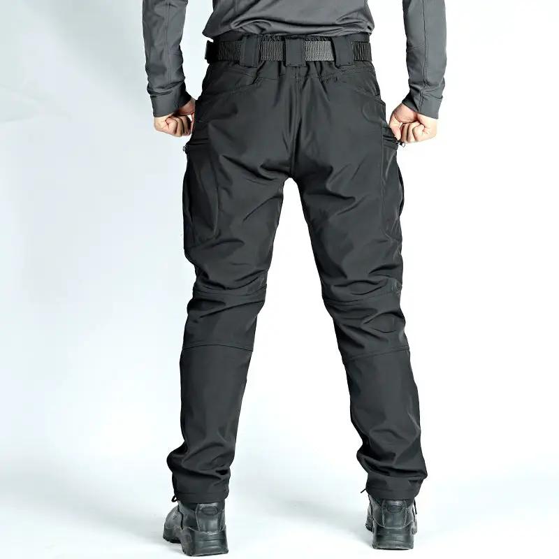 Men's Tactical Pants Water Resistant Cargo Pants Soft Shell Fleece Lined BLACK by dealonline.co.nz