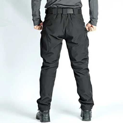 Men's Tactical Pants Water Resistant Cargo Pants Soft Shell Fleece Lined BLACK by dealonline.co.nz