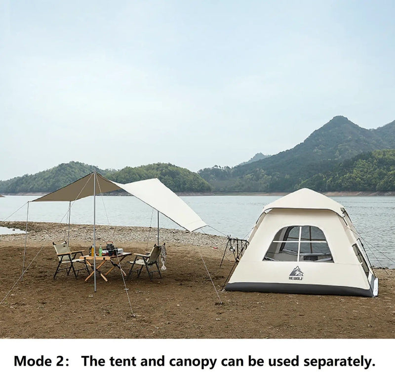 Portable Fully Automatic Waterproof Camping Tent with Canopy for All-Season DYLF97813 by ECOTREK