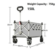 Ecotrek Folding Camping Trolley Heavy Duty Wagon Cart 150L XY3073 by ECOTREK