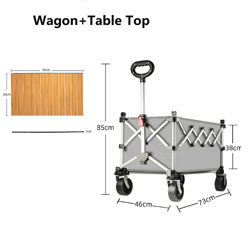 Ecotrek Folding Camping Trolley Heavy Duty Wagon Cart 150L XY3073 by ECOTREK