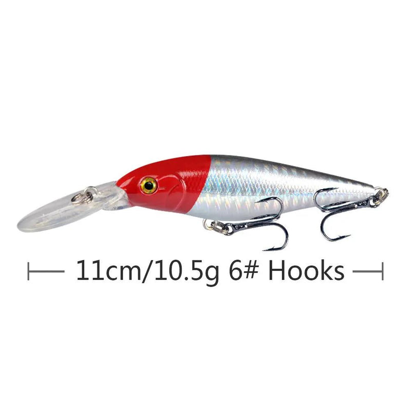 10 Pack Fishing Lures Hard Baits, 3D Eyes Minnow Fishing Lures 11cm 10.5g by dealonline.co.nz