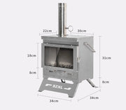 Wood Burning Stove – Outdoor Winter Heating Stove with Fire Viewing Glass SZXL2934 by ECOTREK
