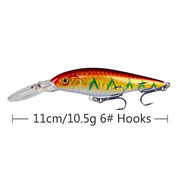10 Pack Fishing Lures Hard Baits, 3D Eyes Minnow Fishing Lures 11cm 10.5g by dealonline.co.nz