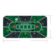Poker Table Mat 10 Players Texas Hold'em Poker Mat 180cm *90 Anti-Slip Rubber by dealonline.co.nz