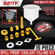 15-Piece Car Radiator Coolant Refill Funnel Kit Spill Proof Cooling System Tool by salelink.co.nz