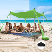 Beach Canopy with 4 Aluminium Poles – UPF 50+ Large Portable Sun Shelter (300 × 300 cm) ZYDZ6024 by ECOTREK
