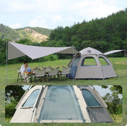Pop-up Hexagonal Double-Layer Waterproof Tent + Winged CanopyDYLF2063 by ECOTREK