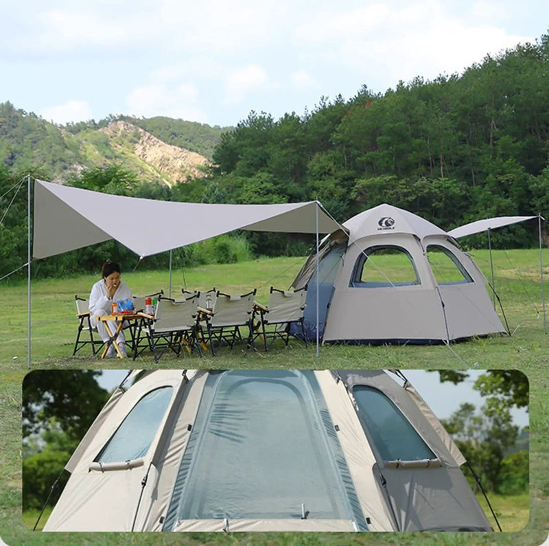 Pop-up Hexagonal Double-Layer Waterproof Tent + Winged CanopyDYLF2063 by ECOTREK
