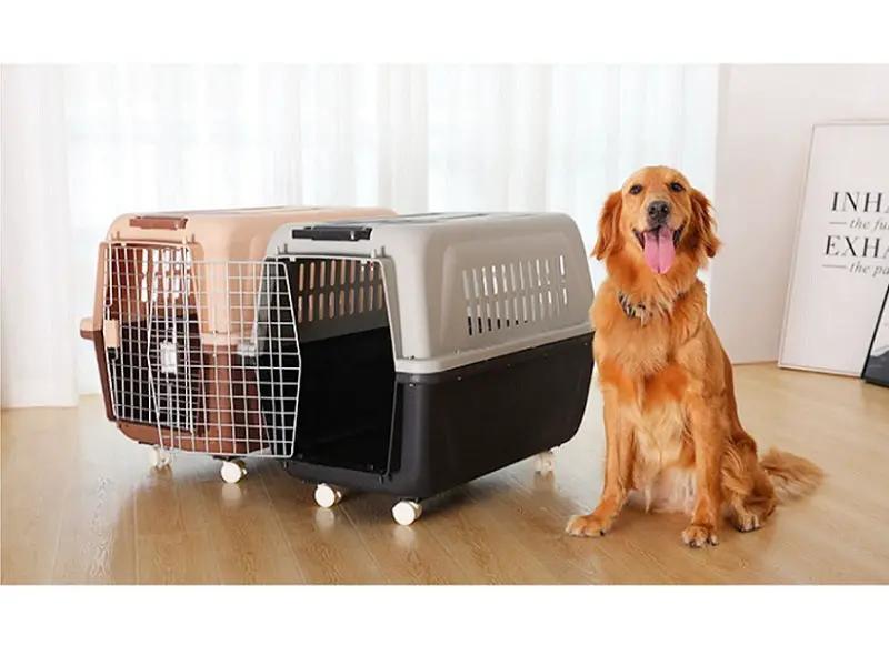 81cm - Wheeled Plastic Airline Travel Cage/Carrier/Crate by dealonline.co.nz