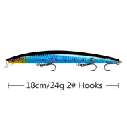 10pcs/p Large Fishing Lures 18cm Hard Bait Lures with Treble Hook Lifelike by dealonline.co.nz
