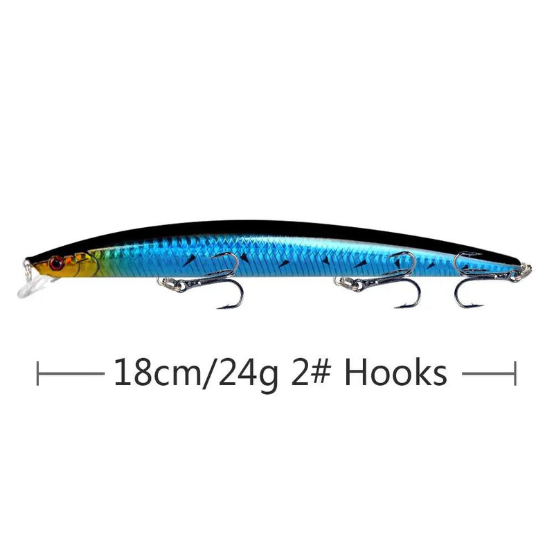 10pcs/p Large Fishing Lures 18cm Hard Bait Lures with Treble Hook Lifelike by dealonline.co.nz