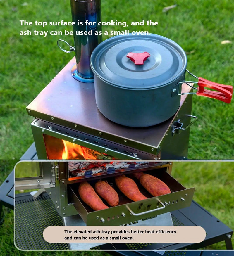 Wood Burning Stove – Outdoor Winter Heating Stove with Fire Viewing Glass SZXL2934 by ECOTREK