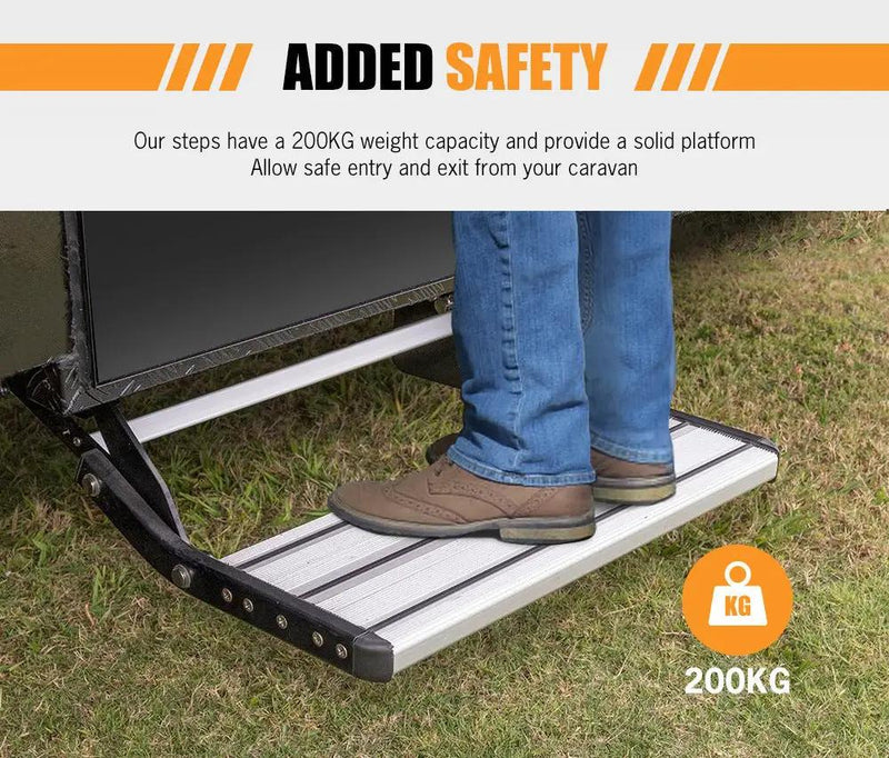 Caravan Step Aluminium Pull Out Folding Caravan Step Camper Trailer Motorhome RV by salelink.co.nz