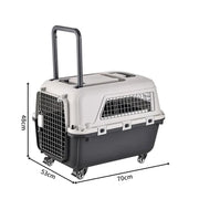 dealonline.co.nz Deal Online NZ 70cm - Wheeled Plastic Airline Travel Cage/Carrier/Crate 70cm - Wheeled Plastic Airline Travel Cage/Carrier/Crate