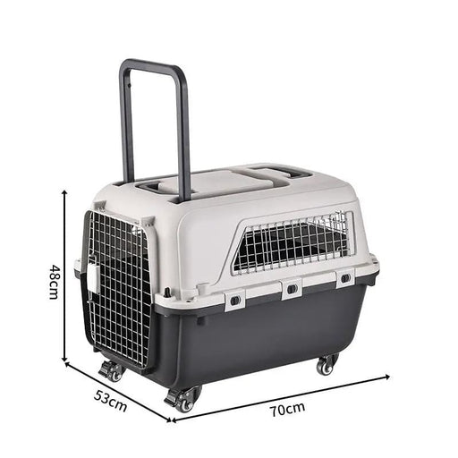 dealonline.co.nz Deal Online NZ 70cm - Wheeled Plastic Airline Travel Cage/Carrier/Crate 70cm - Wheeled Plastic Airline Travel Cage/Carrier/Crate
