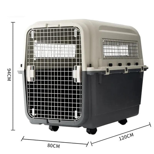 120cm - XX-Large SIZE Wheeled Plastic Airline Travel Cage/Carrier/Crate by dealonline.co.nz