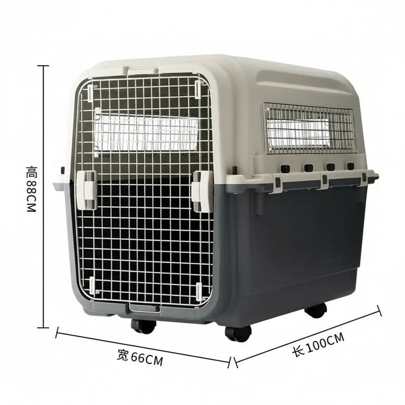 100cm - X-Large SIZE Wheeled Plastic Airline Travel Cage/Carrier/Crate by dealonline.co.nz