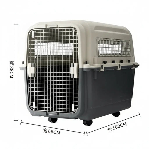 100cm - X-Large SIZE Wheeled Plastic Airline Travel Cage/Carrier/Crate by dealonline.co.nz