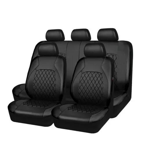 Universal Fit Faux Leather Full Set Black Automotive Seat Covers fits by dealonline.co.nz