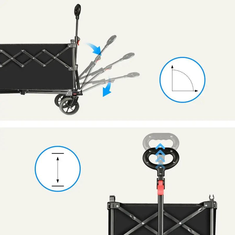 Ecotrek Folding Camping Trolley Heavy Duty Wagon Cart 150L XY1071 by ECOTREK