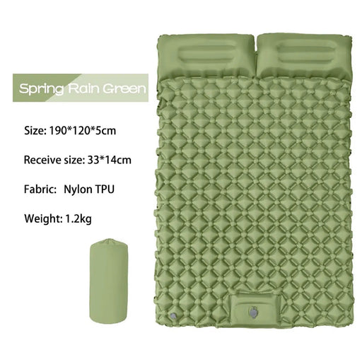 Ultralight 2 Person Inflatable Camping Sleeping Mat with Built-in Foot Pump and Pillow YFHY7016 by ECOTREK