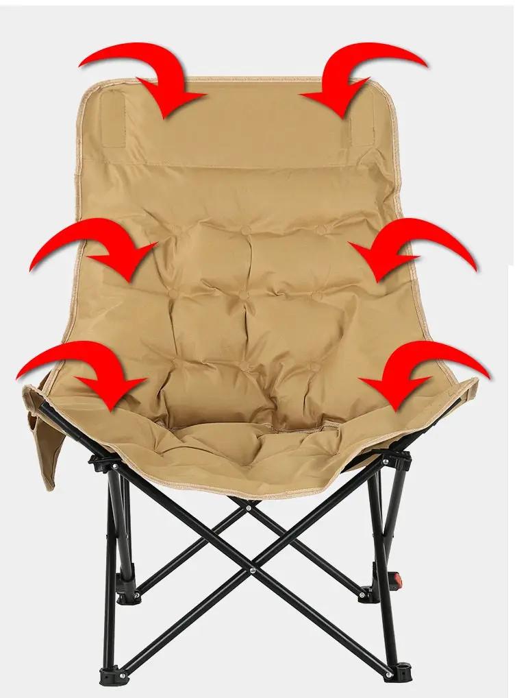 ECOTREK High-Back Padded Camping Chair – 3 Position Reclining Moon Chair TMD9284 by ECOTREK