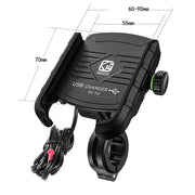 Motorcycle Motorbike Phone Mount Charger USB QC 3.0 36W Fast Charging Port by salelink.co.nz