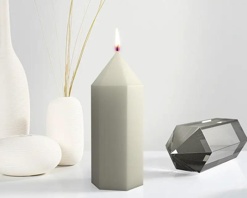 Crystal Tower 3D Six-Sided Vertebrae Cone Resin Candle Casting Mould with Resin, Cement, Candle by Resin Art NZ