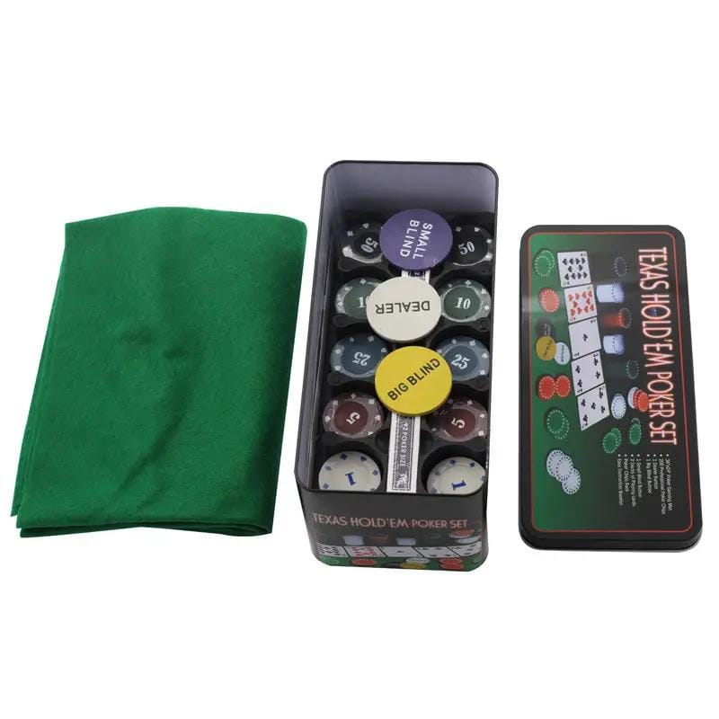 dealonline.co.nz dealonlinenz Texas Hold Em Poker Set Tin 200 Pieces With Chips Cards Mat Texas Hold Em Poker Set Tin 200 Poker Chips