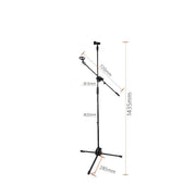 Microphone Stand for 2 microphones Tripod Base Adjustable Height by dealonline.co.nz