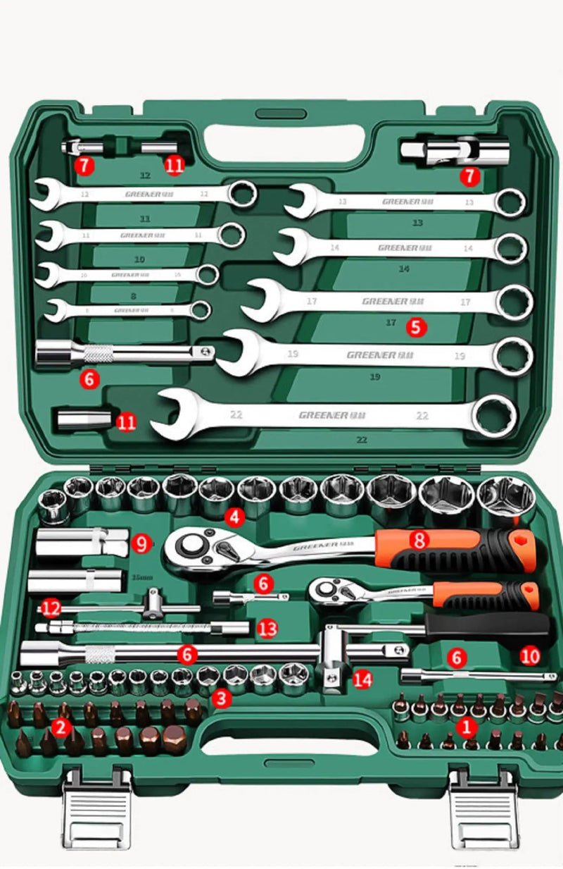 82-Piece Professional Automotive Tool Kit GRE7583 by ECOTREK