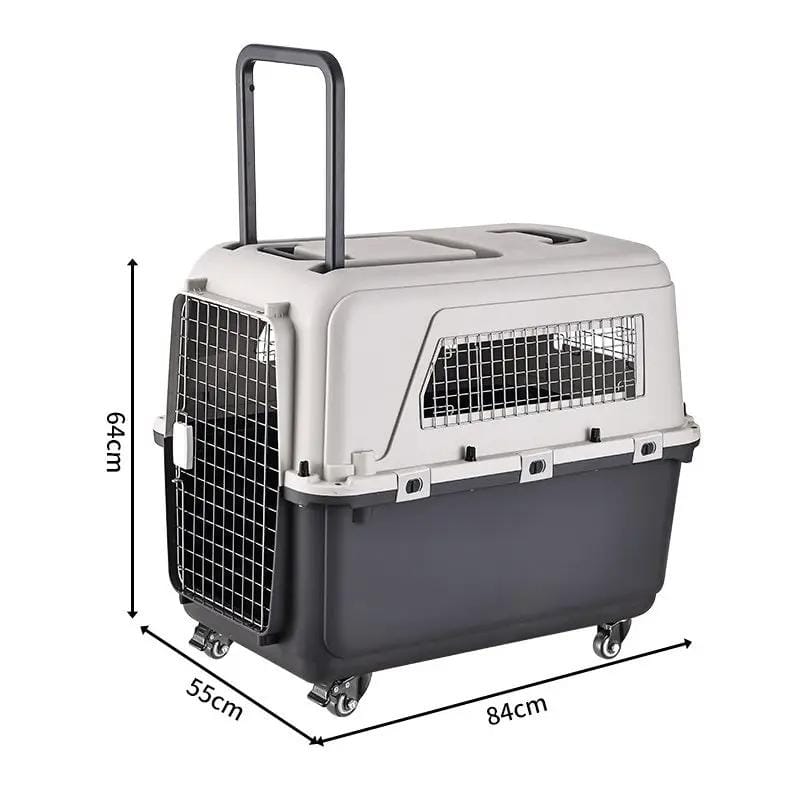 dealonline.co.nz Deal Online NZ 84cm Wheeled Airline Travel Pet Cage Carrier Crate 84cm Wheeled Airline Pet Carrier Crate For Travel