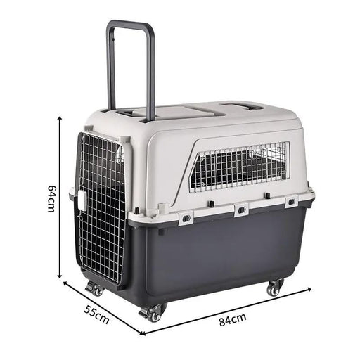 dealonline.co.nz Deal Online NZ 84cm Wheeled Airline Travel Pet Cage Carrier Crate 84cm Wheeled Airline Pet Carrier Crate For Travel