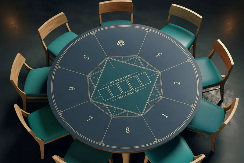 Poker Table Mat 8 Players Texas Hold'em Poker Mat 120cm Round Anti-Slip Rubber by dealonline.co.nz