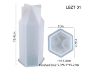 Crystal Tower 3D Six-Sided Vertebrae Cone Resin Candle Casting Mould with Resin, Cement, Candle by Resin Art NZ