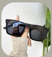 ECOTREK Black Retro Square Sunglasses – Lightweight UV380 Fashion Shades for Men & Women LX10 by ECOTREK