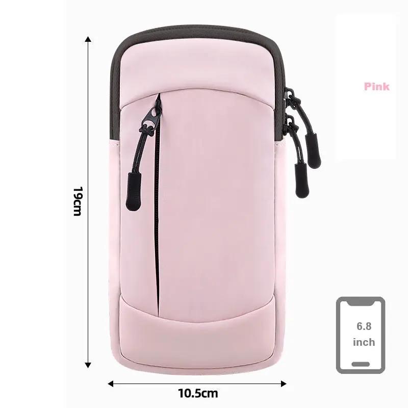 Waterproof Running Armband Phone Holder – 2 Pocket Sports Wrist Wallet for Gym & Outdoor Exercise (Fits up to 6.8” phone) RMX1603 by ECOTREK