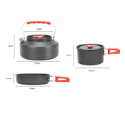 Ecotrek Portable Integrated Camp Cookware Set - Aluminium Carbide Cookset for Travel, Camping, Hiking, Picnic & BBQs HJ57507 by ECOTREK