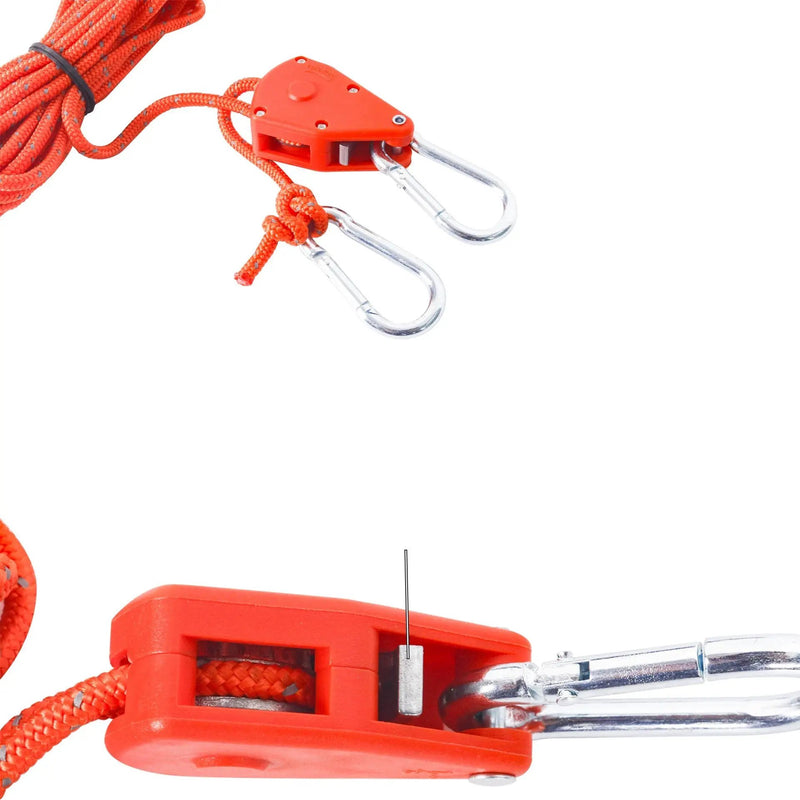 Ecotrek Reflective Ratchet Guy Ropes – Adjustable Tent Tie Down Ropes with Pulley JP5687 by ECOTREK