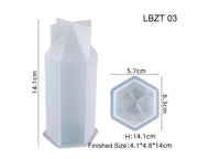 Crystal Tower 3D Six-Sided Vertebrae Cone Resin Candle Casting Mould with Resin, Cement, Candle by Resin Art NZ