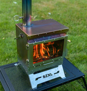 Wood Burning Stove – Outdoor Winter Heating Stove with Fire Viewing Glass SZXL2934 by ECOTREK