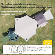 Pop-up Hexagonal Double-Layer Waterproof Tent + Winged CanopyDYLF2063 by ECOTREK