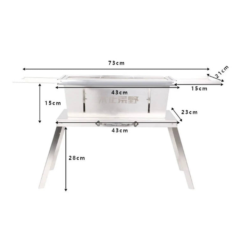 ECOTREK Charcoal BBQ Grill Portable Folding Stainless Steel Charcoal BBQ Grill for Camping, Beach & Backyard BZH2051 Portable Folding Stainless Steel Charcoal BBQ Grill for Camping, Beach & Backyard BZH2051