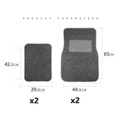 PVC Flocking Car Mats 4Pc Set 2 x Front, 2 x Back by dealonline.co.nz